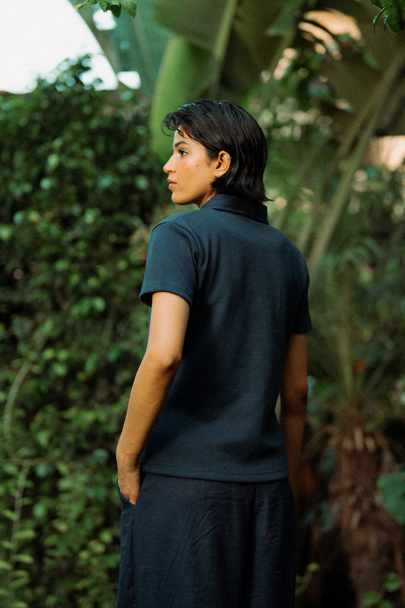 Blue Thermal Polo Shirt (Women)