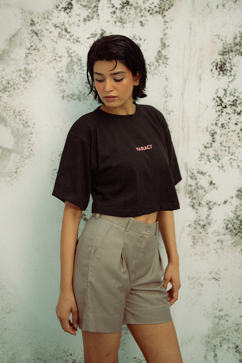 Beige Pleated Shorts (Women)