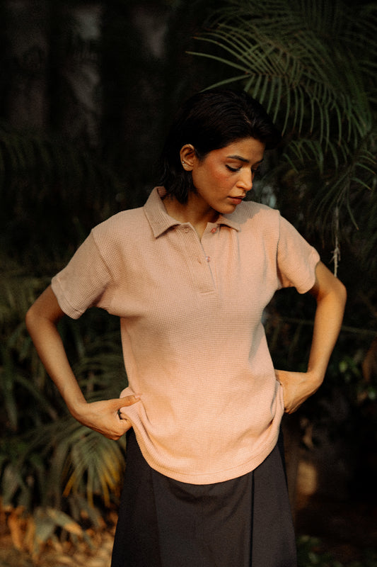 Pink Thermal Polo Shirt (Women)
