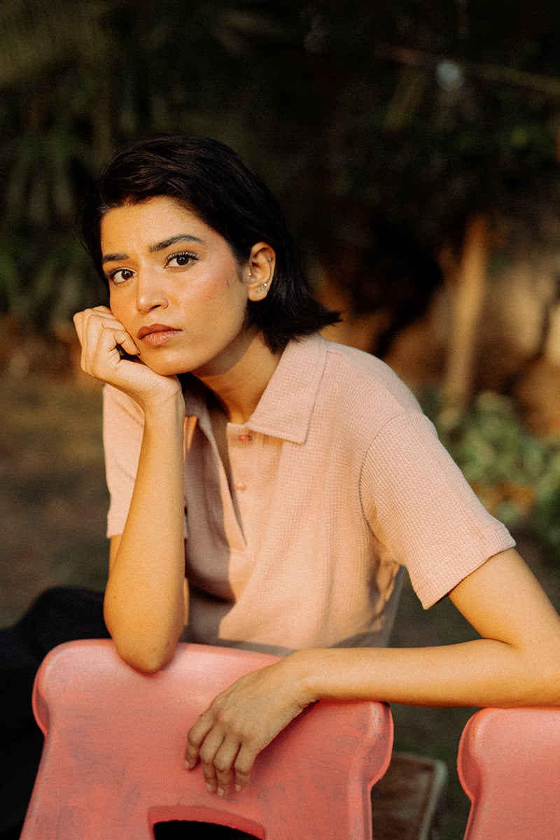 Pink Thermal Polo Shirt (Women)
