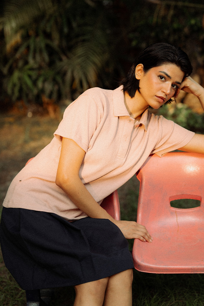 Pink Thermal Polo Shirt (Women)