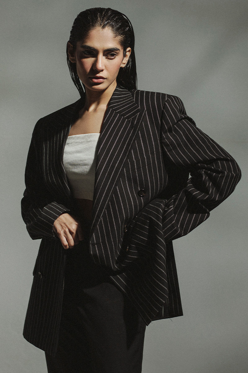 Oversize Pin-striped Blazer