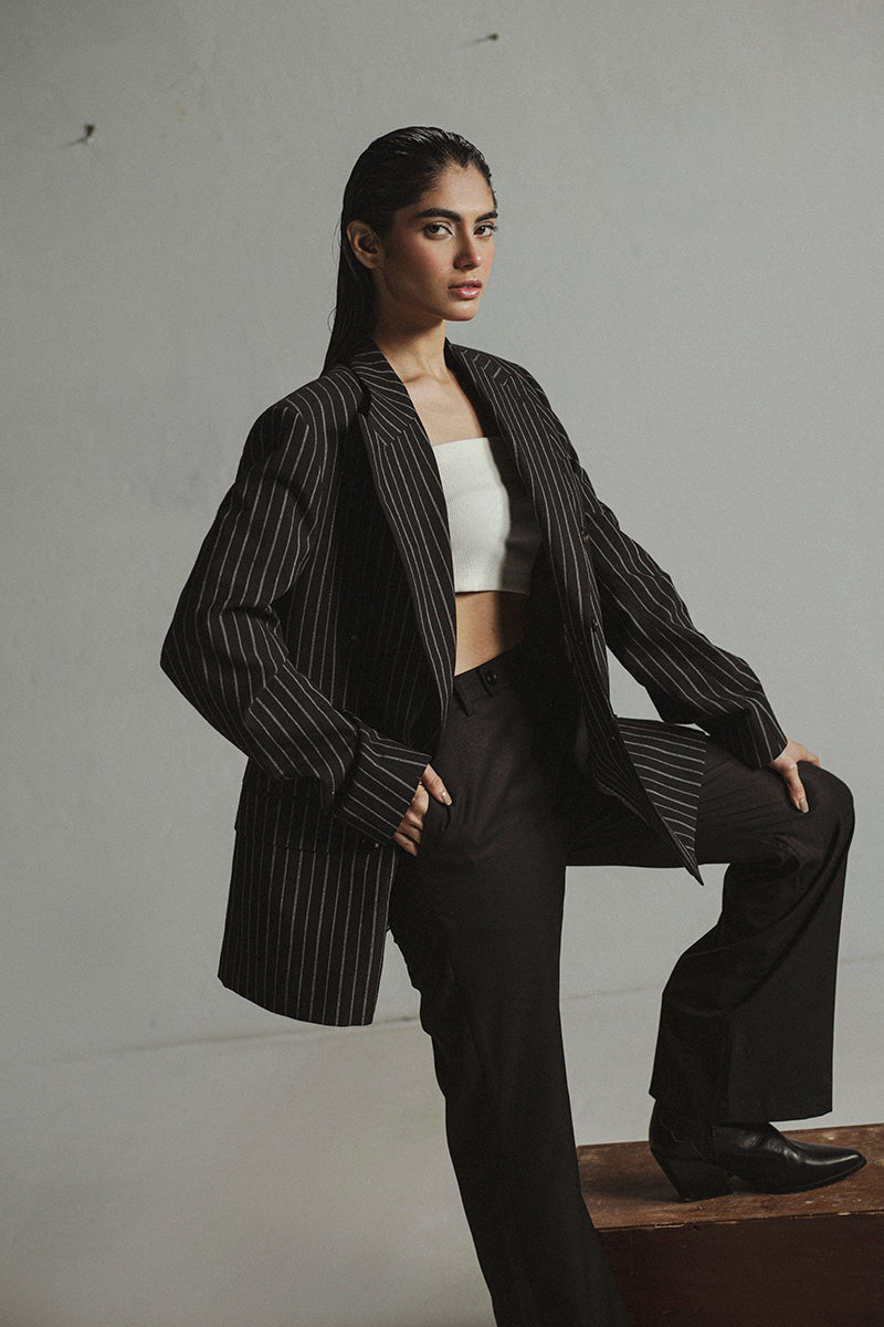 Oversize Pin-striped Blazer