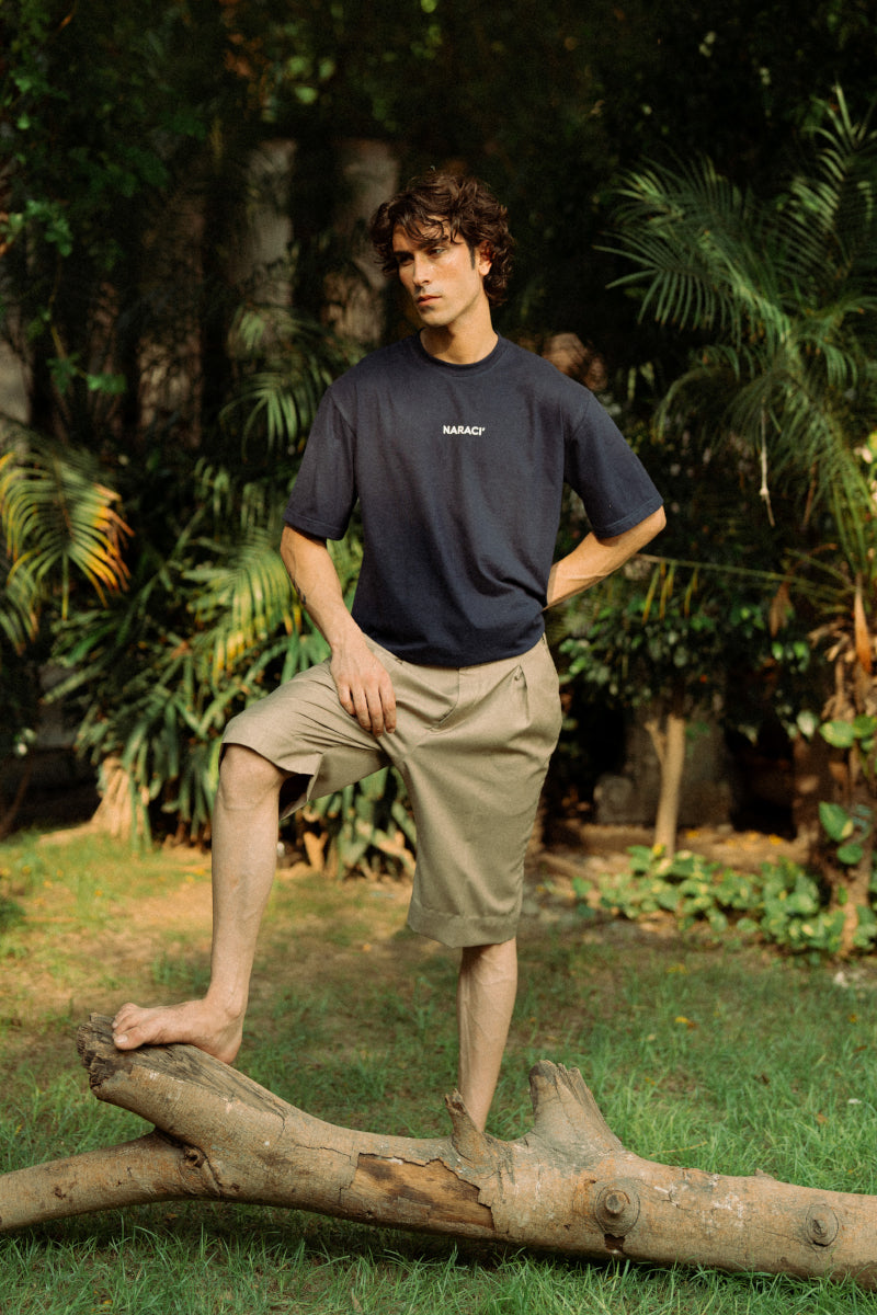Beige Pleated Shorts (Men)