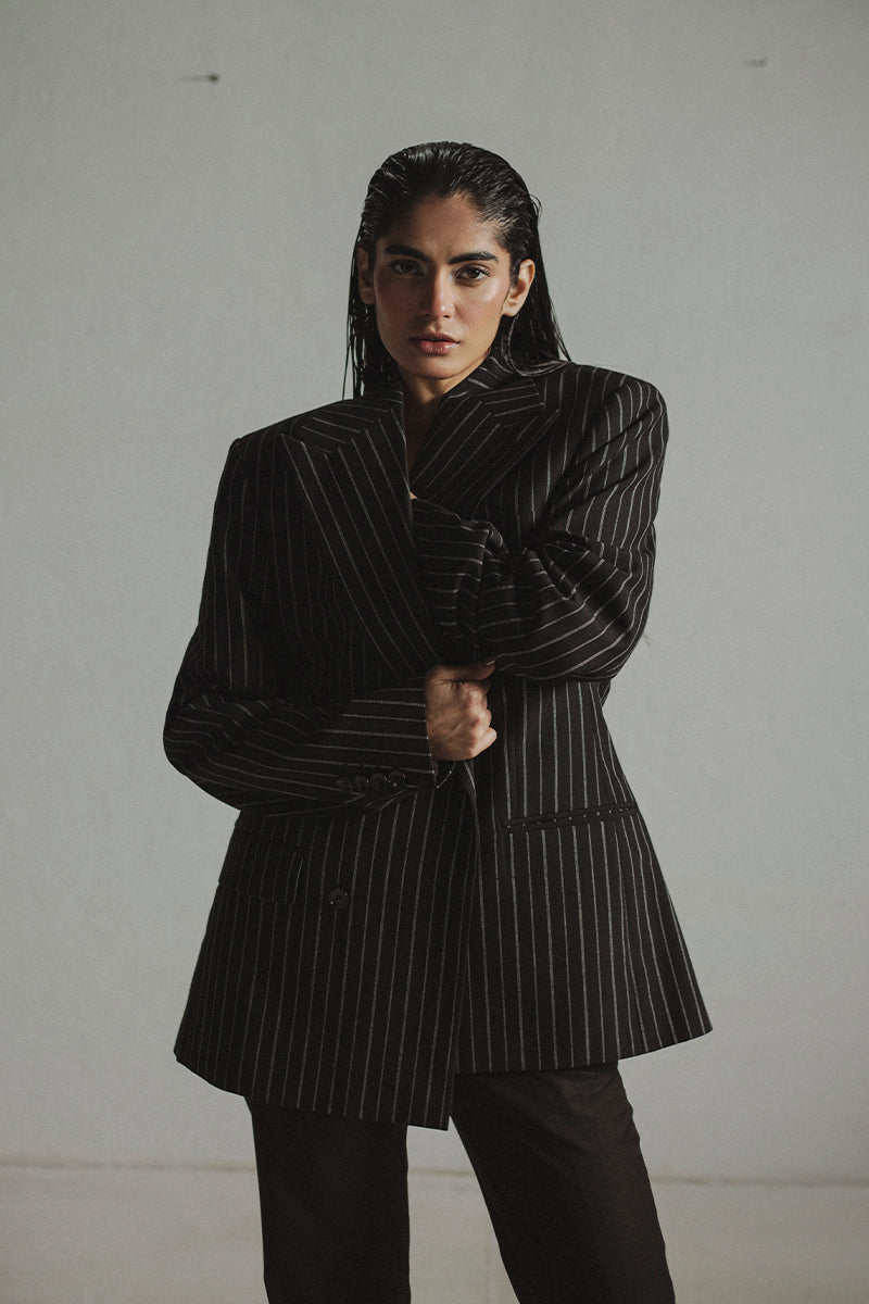 Oversize Pin-striped Blazer