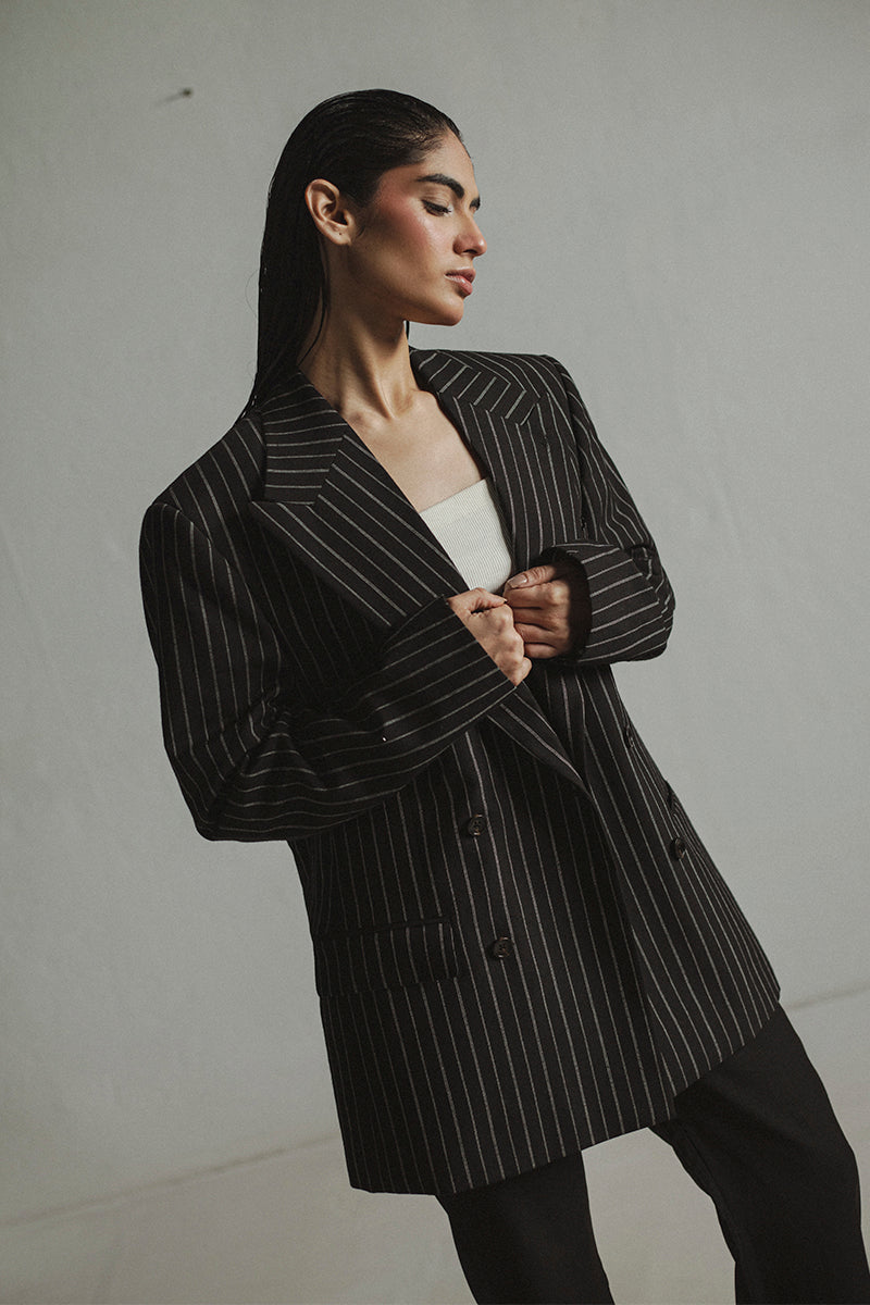 Oversize Pin-striped Blazer