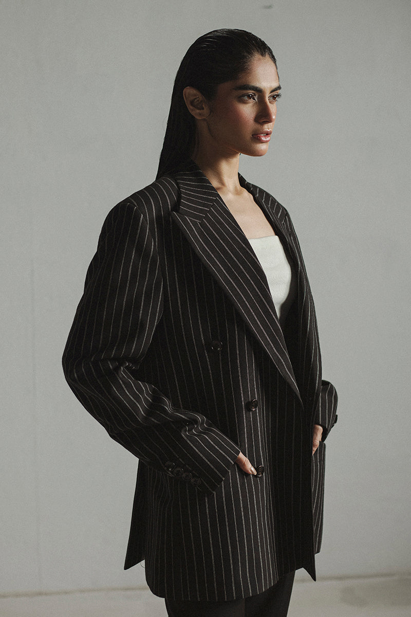 Oversize Pin-striped Blazer